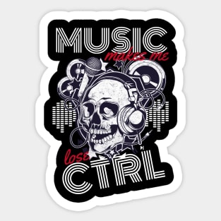 Music Lover Dj Headphones Skull Musician Sticker